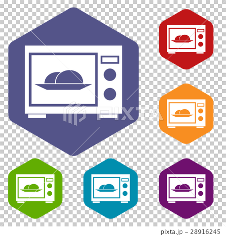 Microwave icons set 28916245