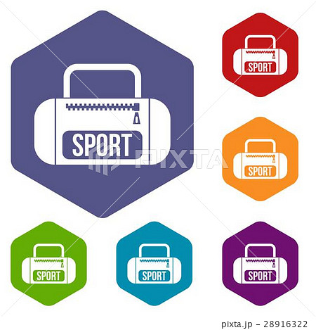 Sports bag icons set 28916322