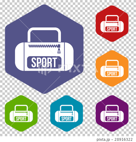 Sports bag icons set 28916322