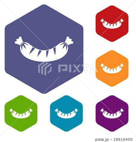 Grilled sausage icons set 28916400