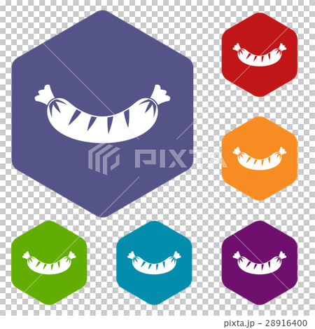 Grilled sausage icons set Grilled sausage icons set 28916400