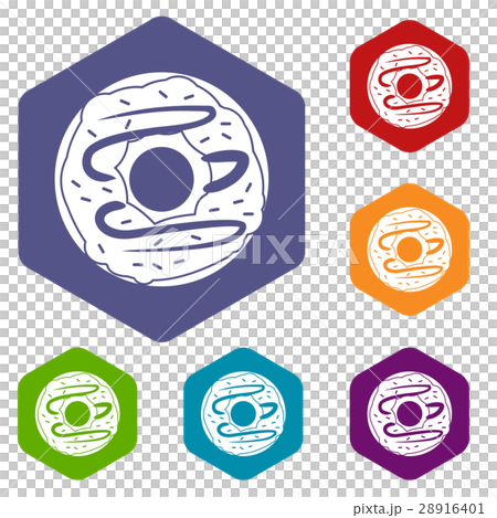 Chocolate donut icons set Chocolate donut icons set 28916401