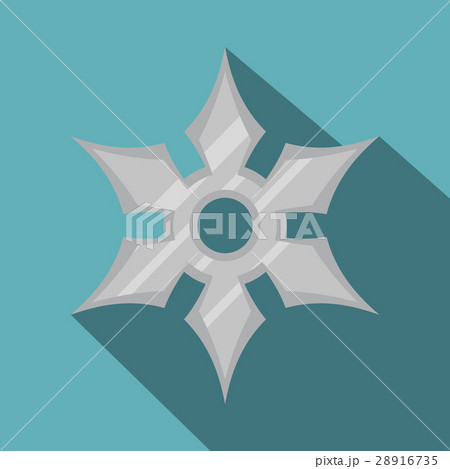 Shuriken weapon icon, flat style 28916735