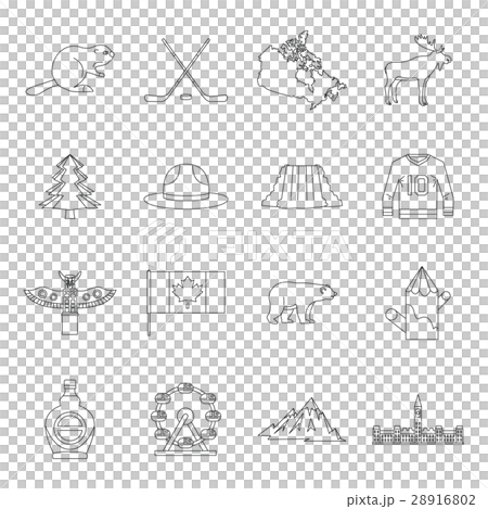 Canada travel icons set, outline style 28916802