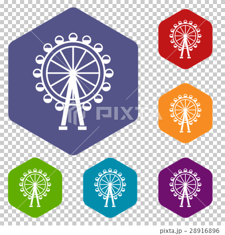 Ferris wheel icons set 28916896