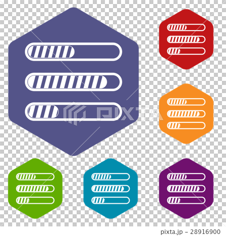 Sign horizontal columns load icons set 28916900