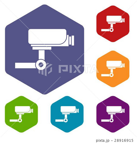 CCTV camera icons set 28916915