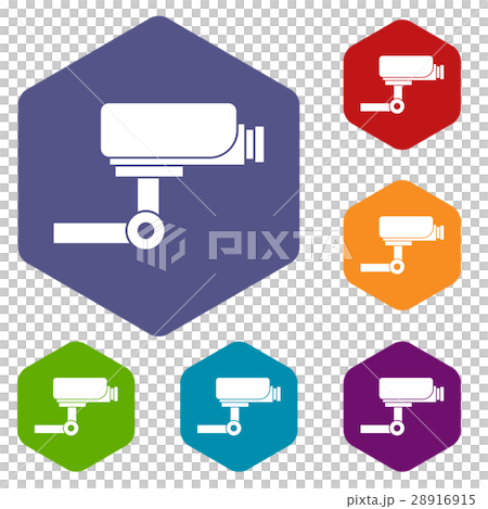 CCTV camera icons set 28916915