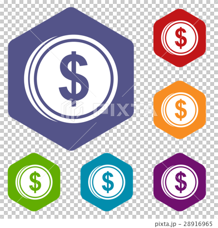 Coin dollar icons set Coin dollar icons set 28916965