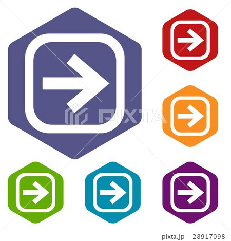 Arrow in square icons set Arrow in square icons set 28917098