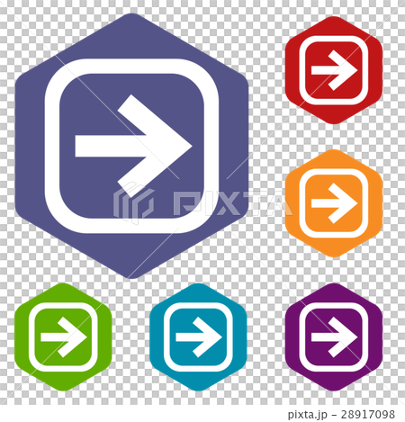 Arrow in square icons set Arrow in square icons set 28917098