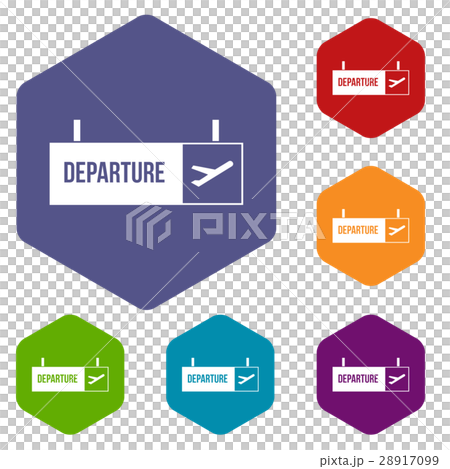 Airport departure sign icons set Airport departure sign icons set 28917099