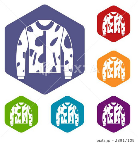 Camouflage jacket icons set 28917109