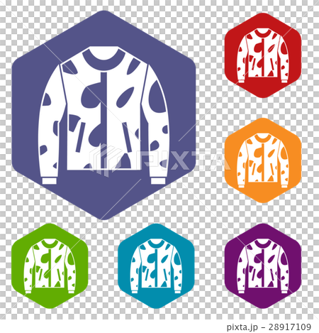 Camouflage jacket icons set 28917109