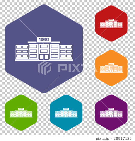 Airport building icons set Airport building icons set 28917125