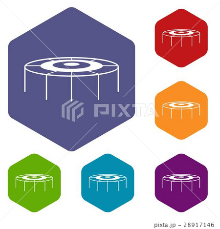 Trampoline icons set 28917146