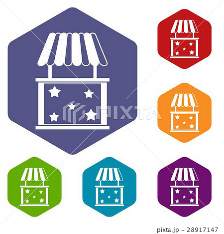 Kiosk icons set 28917147