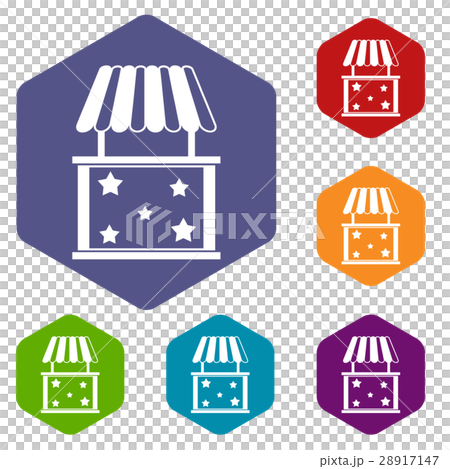 Kiosk icons set 28917147