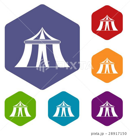 Circus tent icons set 28917150