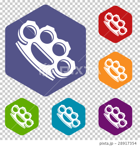 Brass knuckles icons set Brass knuckles icons set 28917354