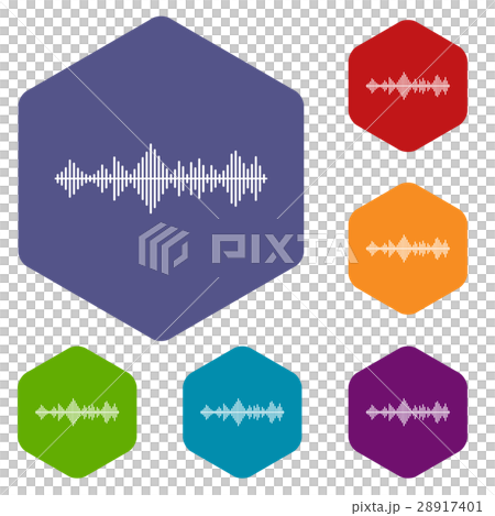 Musical pulse icons set 28917401