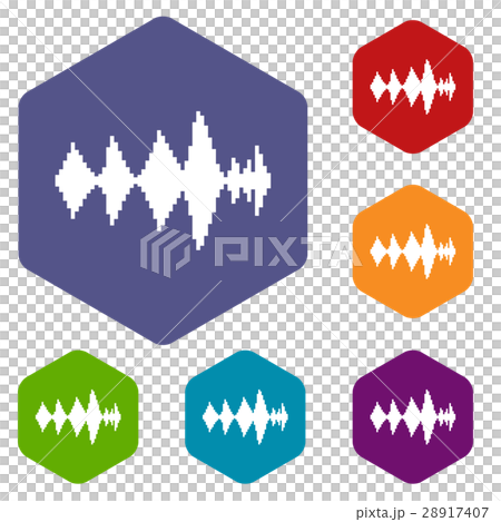 Audio digital equalizer technology icons set 28917407