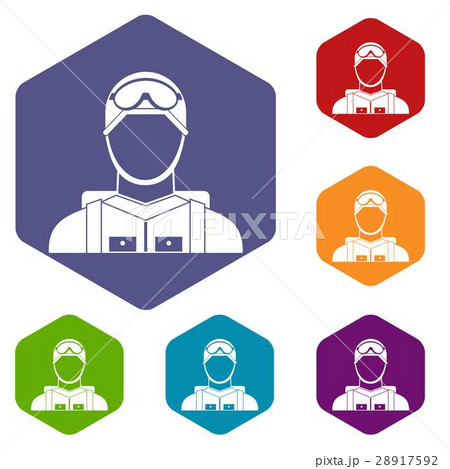 Military paratrooper icons set 28917592