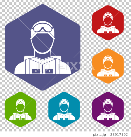Military paratrooper icons set Military paratrooper icons set 28917592