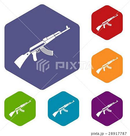 Kalashnikov machine icons set 28917787