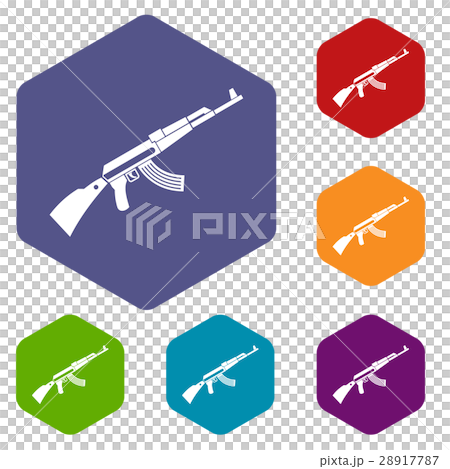 Kalashnikov machine icons set 28917787