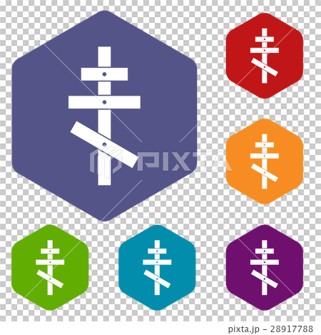Orthodox cross icons set 28917788