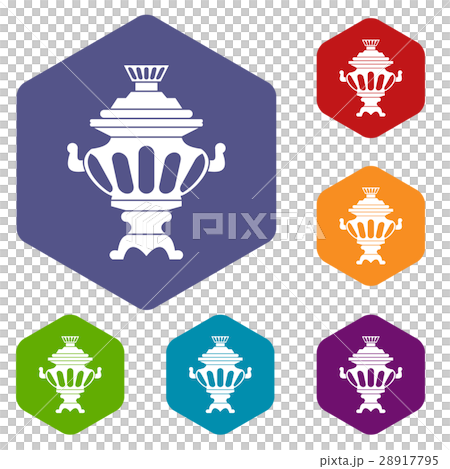 Russian tea samovar icons set Russian tea samovar icons set 28917795