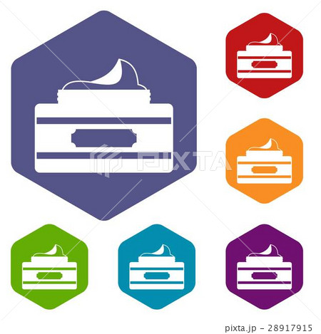 Cream container icons set Cream container icons set 28917915