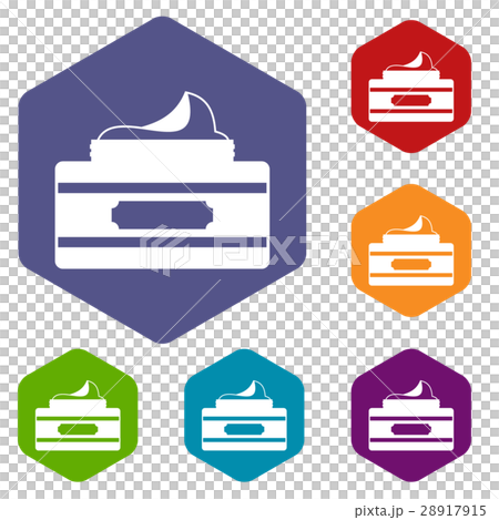 Cream container icons set Cream container icons set 28917915