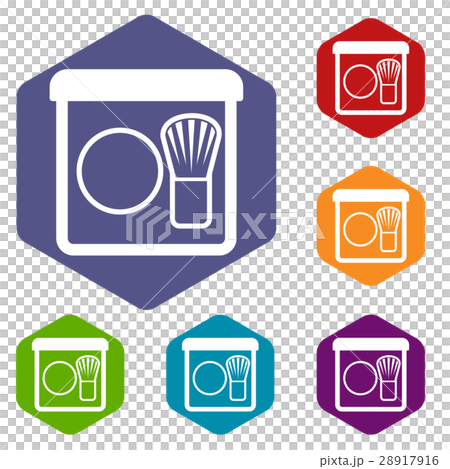 Rouge with brush icons set 28917916