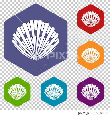 Pearl shell icons set Pearl shell icons set 28918003