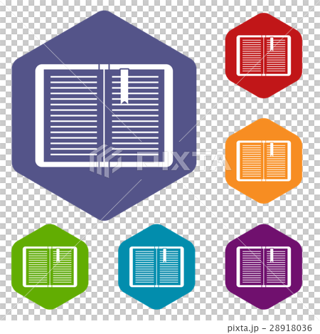 Open tutorial with bookmark icons set Open tutorial with bookmark icons set 28918036
