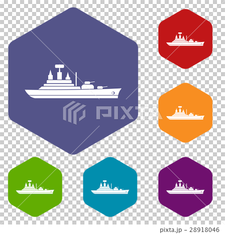 Warship icons set 28918046