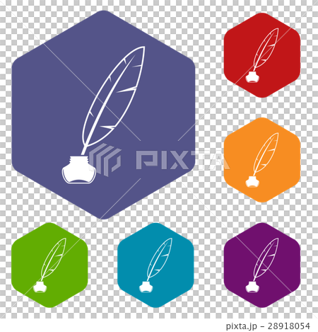 Ink with pen icons set Ink with pen icons set 28918054