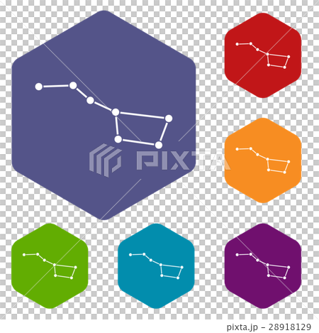 The Great Bear constellation icons set The Great Bear constellation icons set 28918129