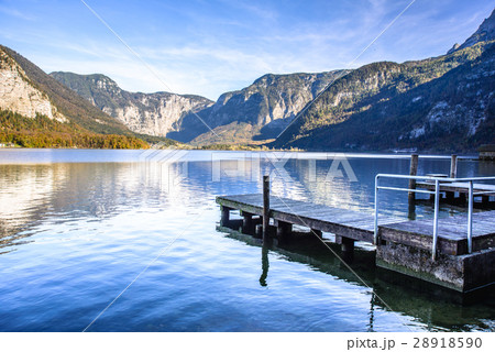 wooden pier in Salzkammergut Lakes, Austria 28918590