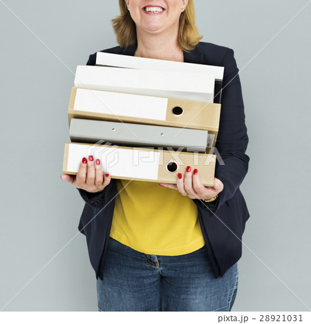Adult Woman Folder Working Style Concept Adult Woman Folder Working Style Concept 28921031