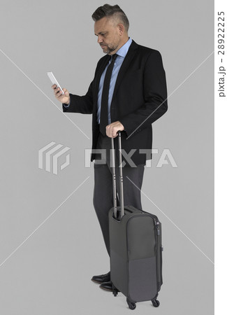 Caucasian Business Man Travel Luggage Caucasian Business Man Travel Luggage 28922225