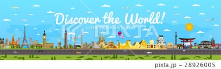Discover the World poster with famous attractions 28926005