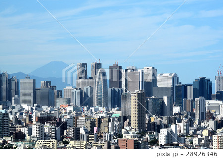 文京シビックセンターより富士山秋の朝景 28926346