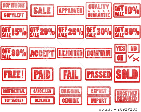 collection set of rubber stamp. 28927283