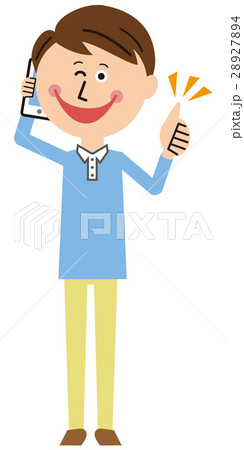 ポップな家族　パパ　通話しながらウィンク　いいね！ 28927894