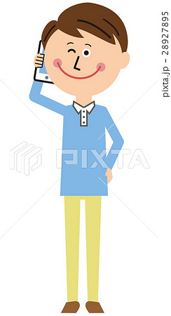 ポップな家族　パパ　ウィンクして通話 28927895