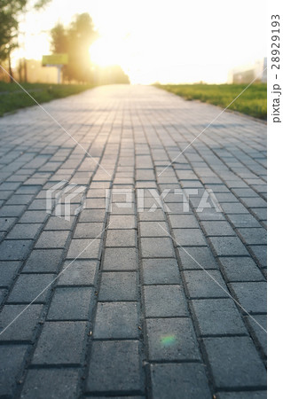 paving stone path goes away the prospect in sunset 28929193