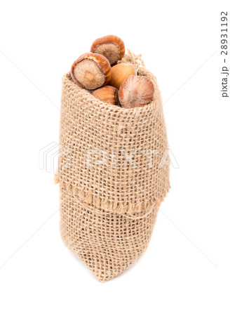 Hazelnuts in a sack Hazelnuts in a sack 28931192